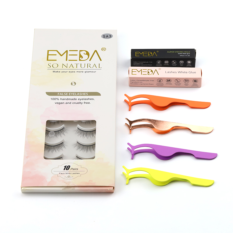 Wholesale Price 3D 20mm mink strip lashes Private Label  YY